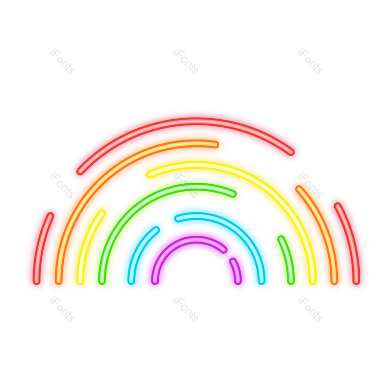 光效图片,霓虹灯元素,霓虹灯光PNG,彩虹免抠素材